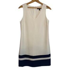 Banana Republic Classic Office White Sleeveless V Neck Business Casual Dress 2